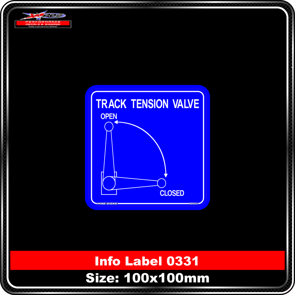 Track Tension Valve (Info Label 0331)