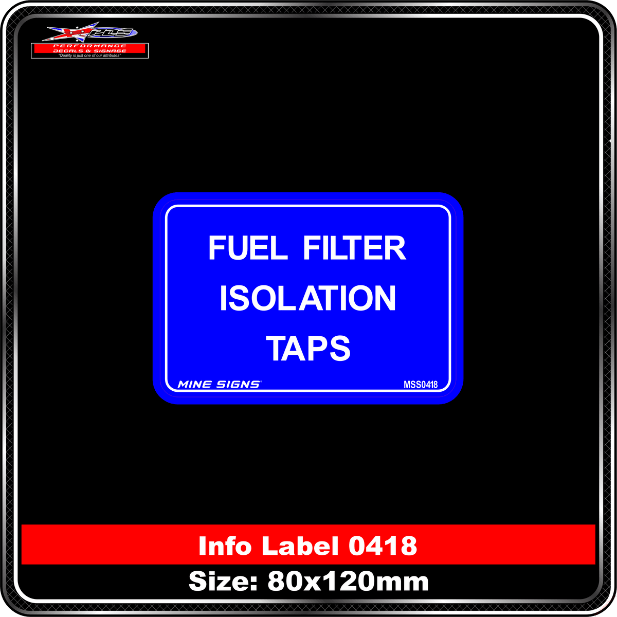 Fuel Filter Isolation Taps (Info Label 0418)