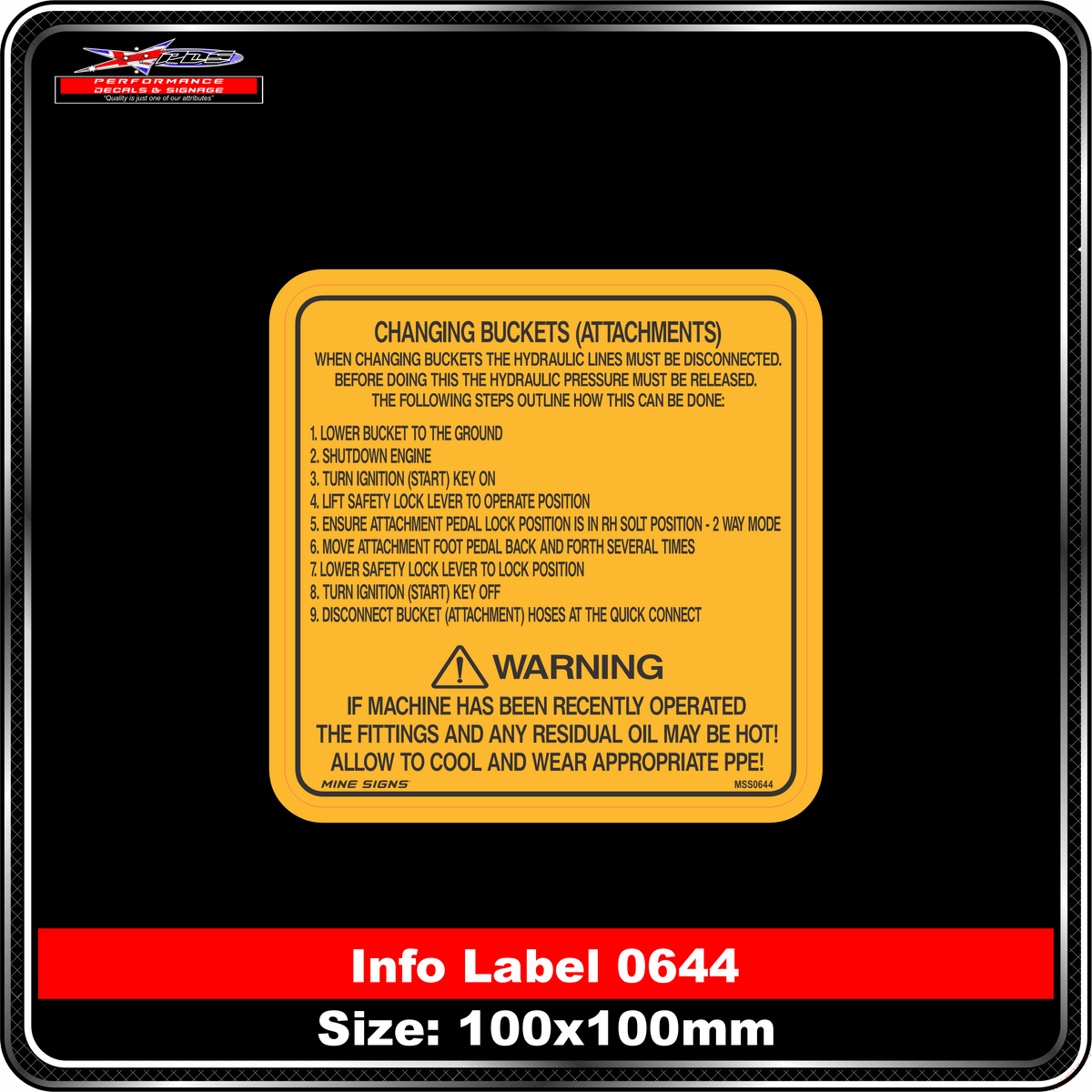 Changing buckets (attachements) (Info Label 0644)