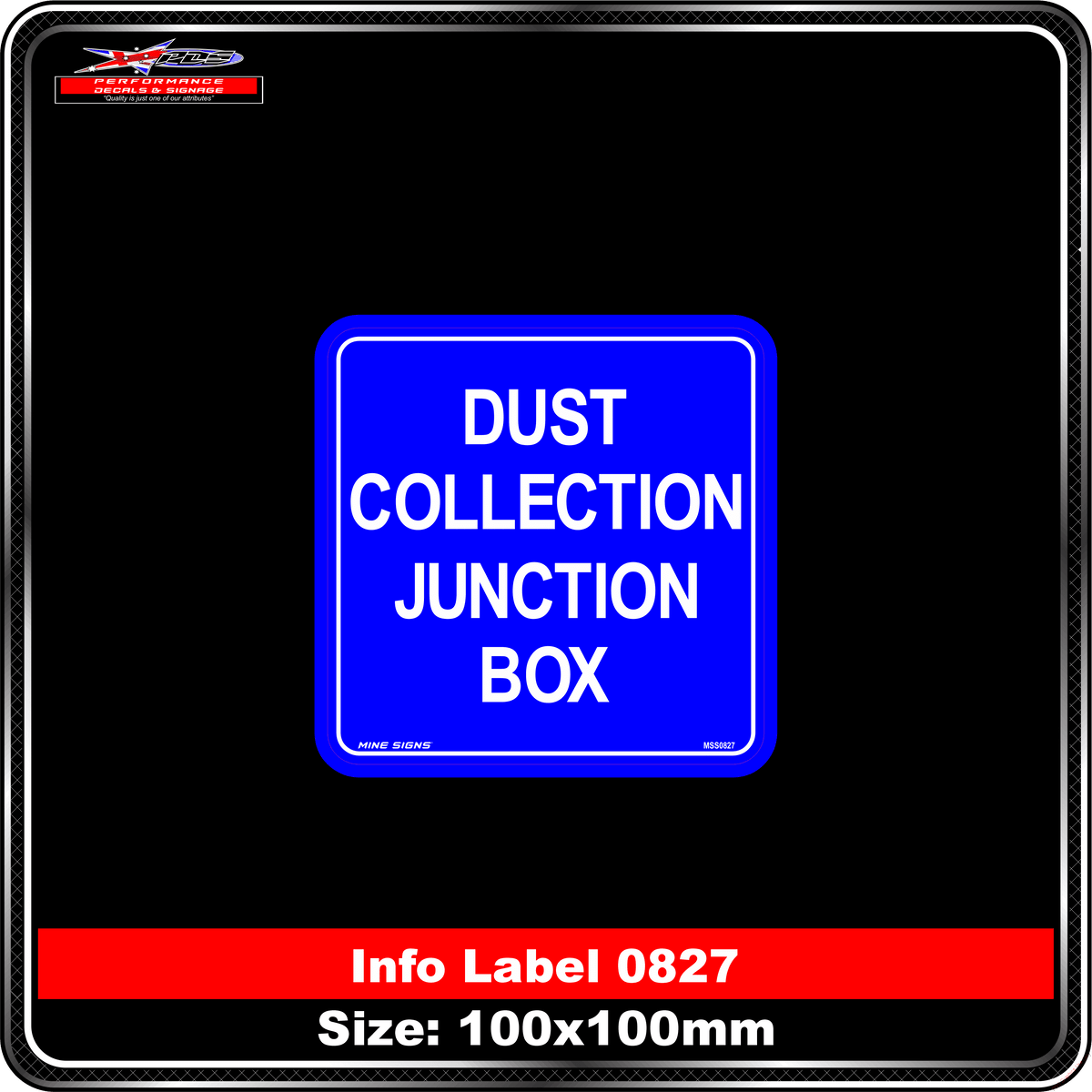 Dust Collection Junction Box (Info Label 0827)