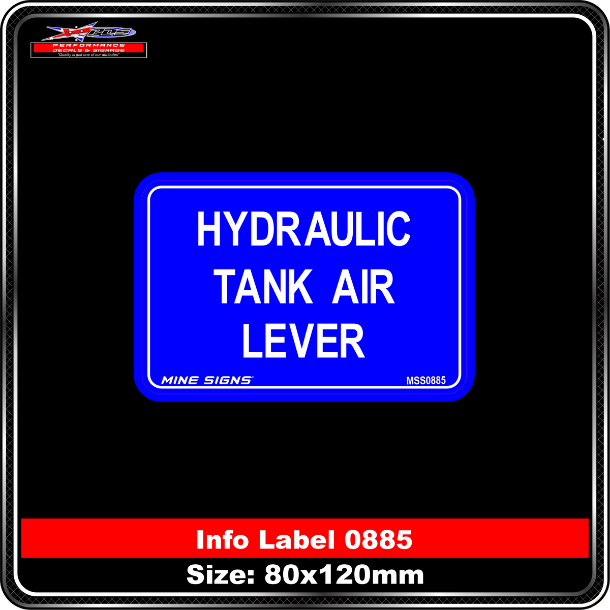 Hydraulic Tank Air Lever (Info Label 0885)