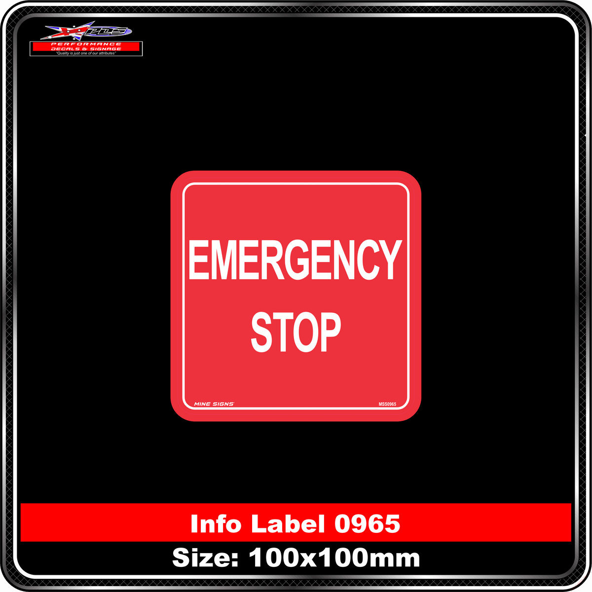 Emergency Stop (Info Label 0965)