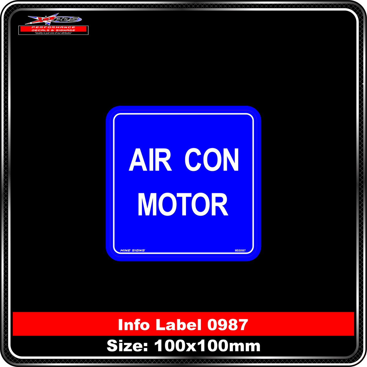 Air Con Motor (Info Label 0987)