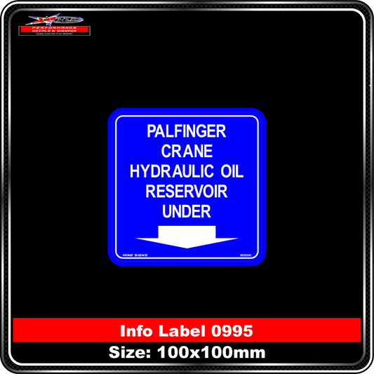 Palfinger Crane Hydaulic Oil Reservoir Under (Info Label 0995)
