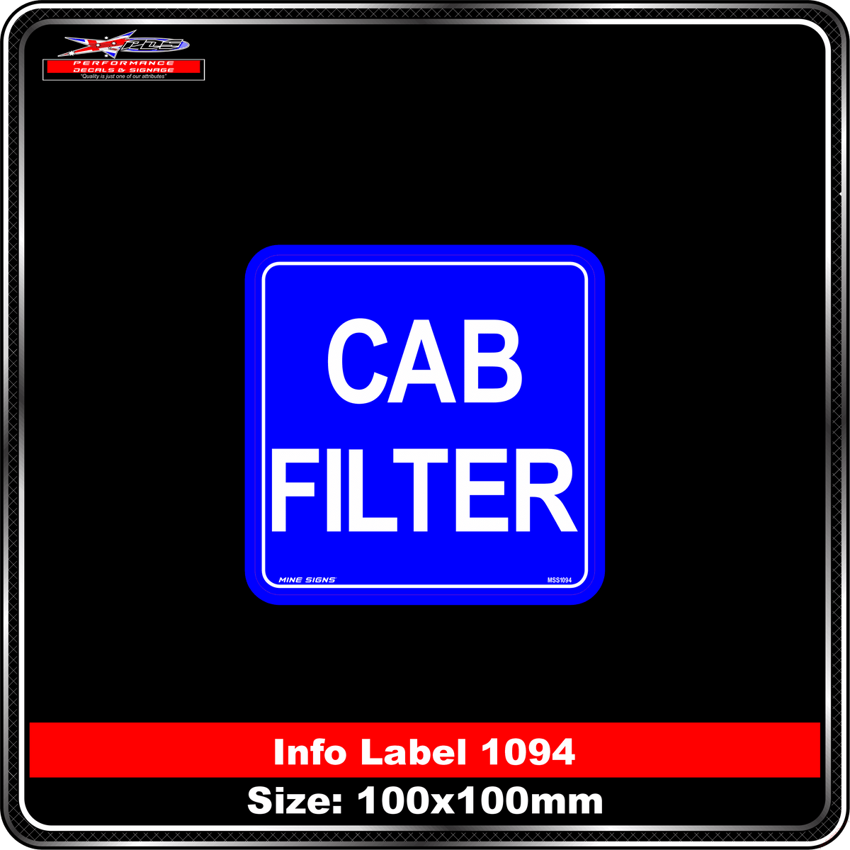 Cab Filter (Info Label 1094)