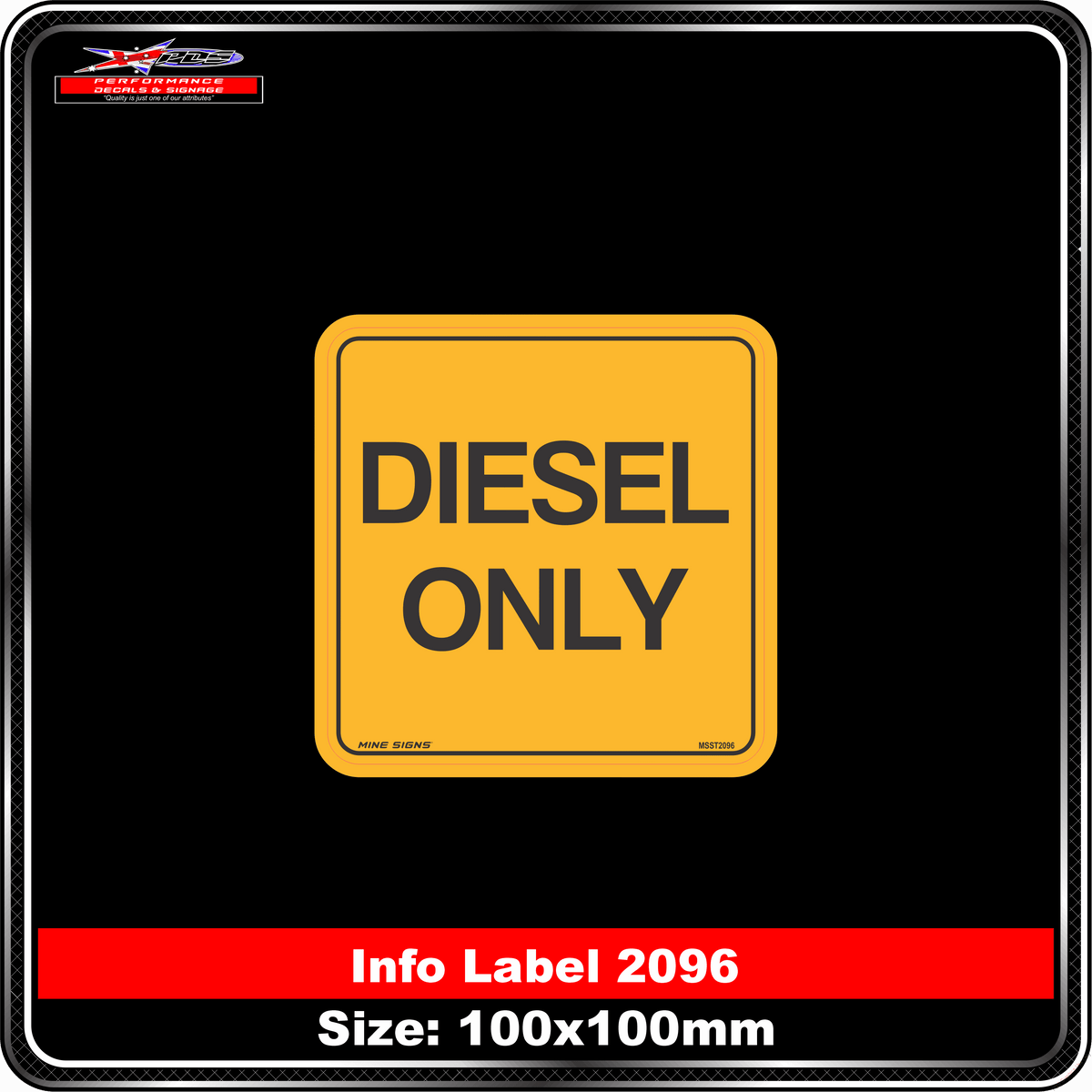 Diesel Only (Info Label 2096)