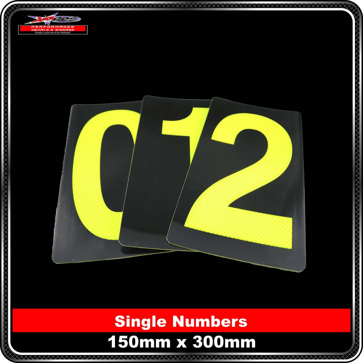 Number Reflective Stickers 150x300mm