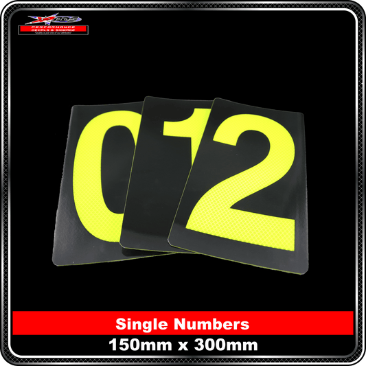 Number Reflective Stickers 150x300mm