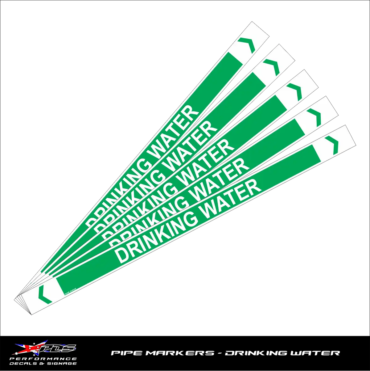 Water Pipe Markers / Pipe Labels - Green | PDS Graphics