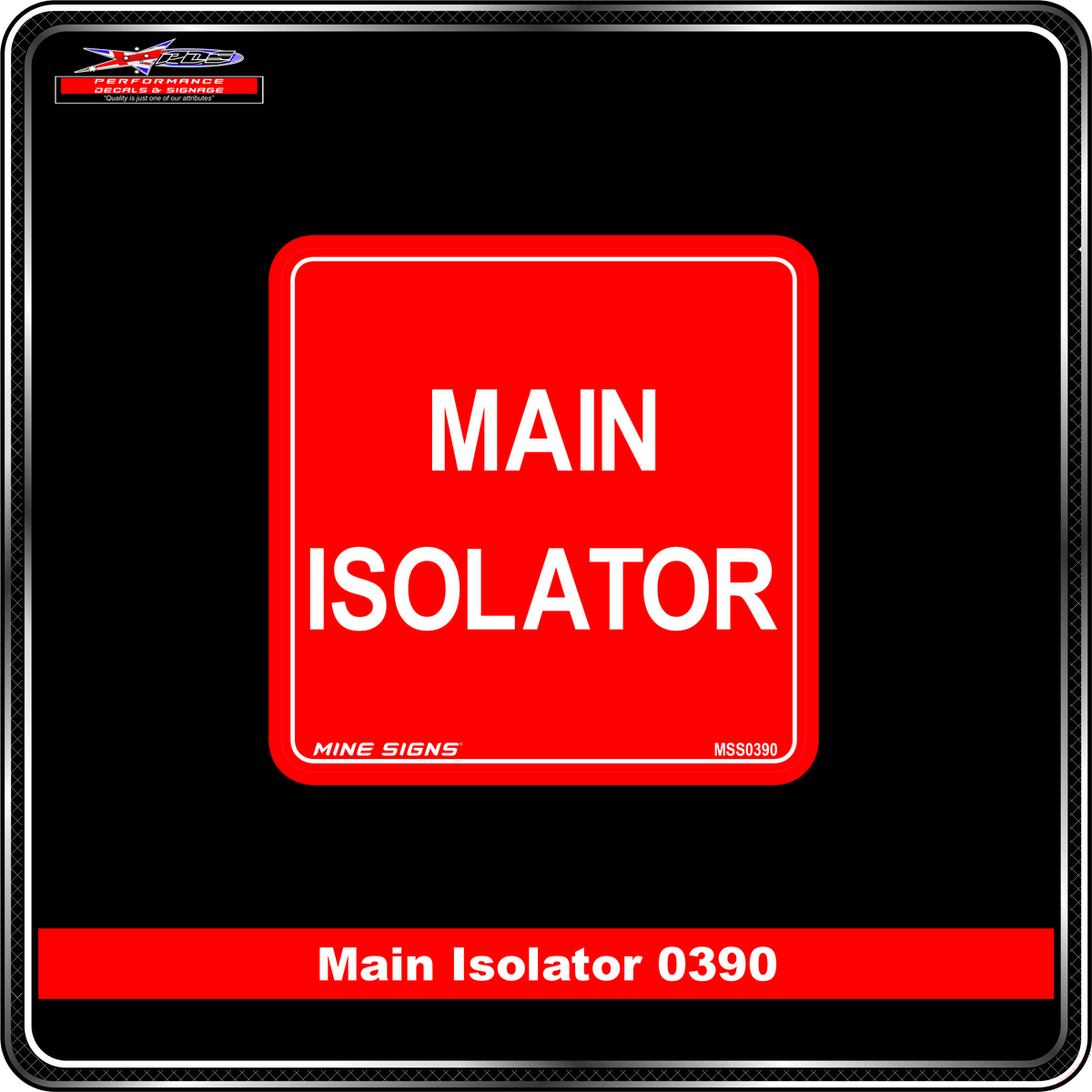 Main Isolator (Info Label 0390) 120 x 120 mm