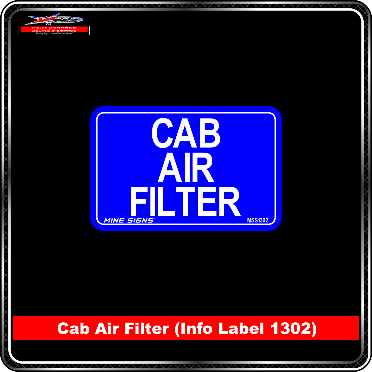 Cab Air Filter (Info Label 1302) 80 x 125 mm