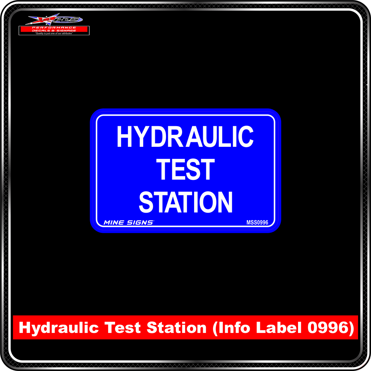 Hydraulic Test Station (Info Label 0996) 80 x 125 mm