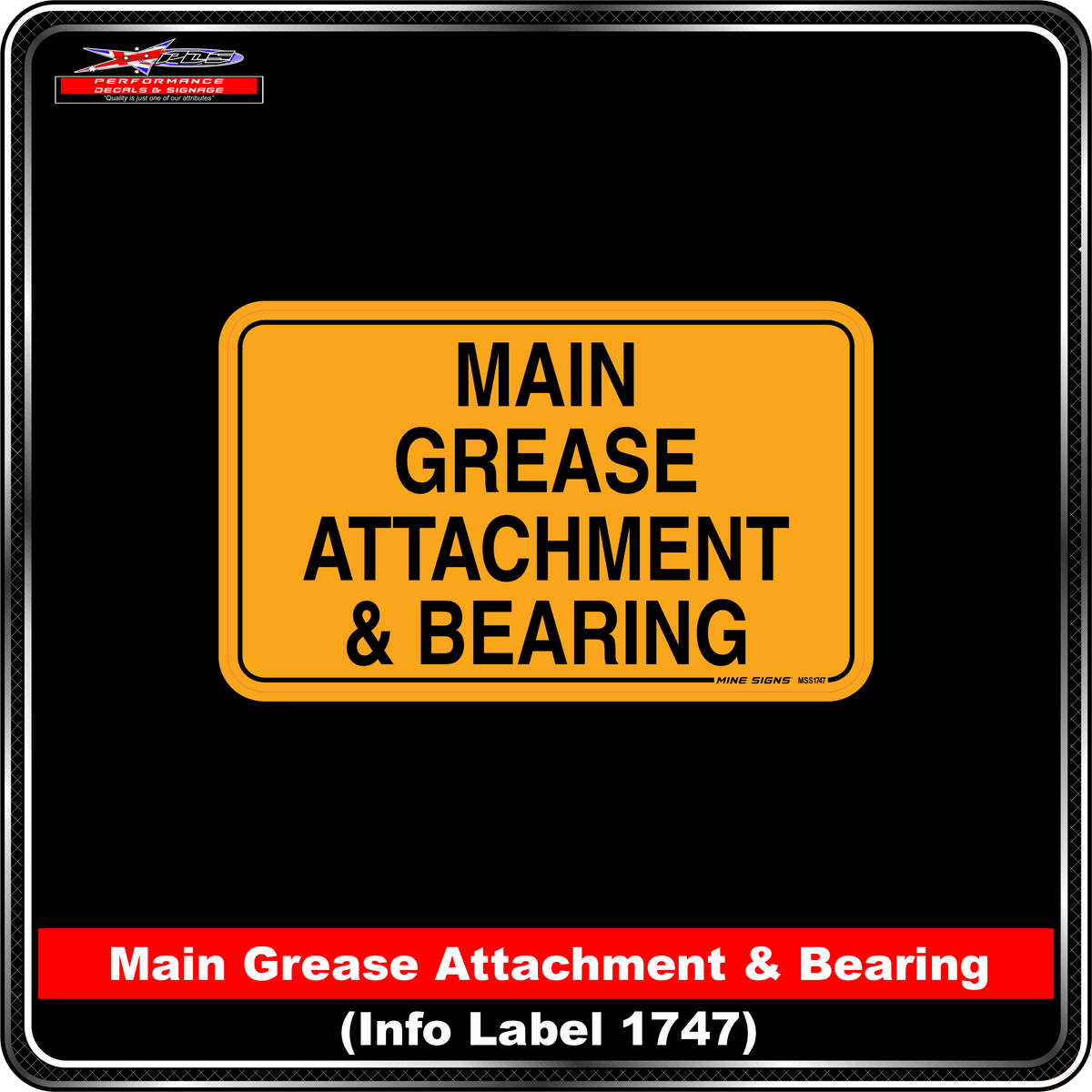 Main Grease Attachment & Bearing (Info Label 1747)