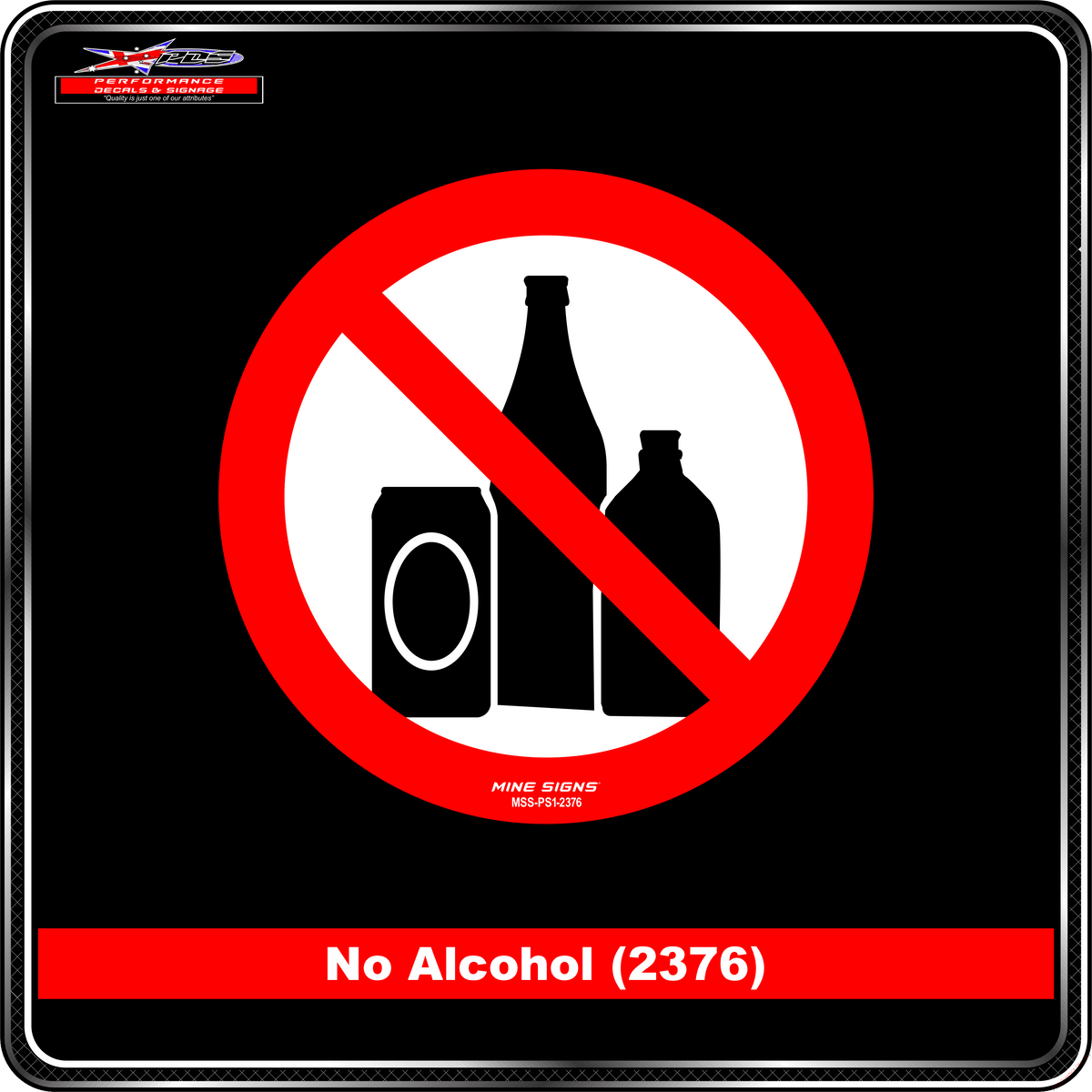 No Alcohol (Pictogram 2376) Sign / Sticker