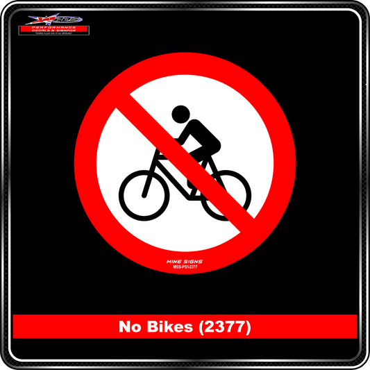 No Bikes (Pictogram 2377) Sign / Sticker