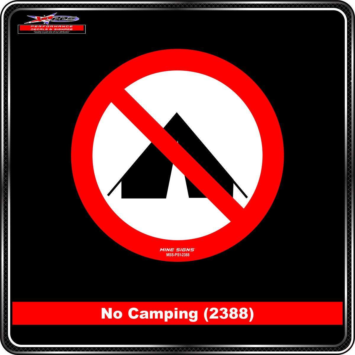 No Camping (Pictogram 2388) Sign / Sticker