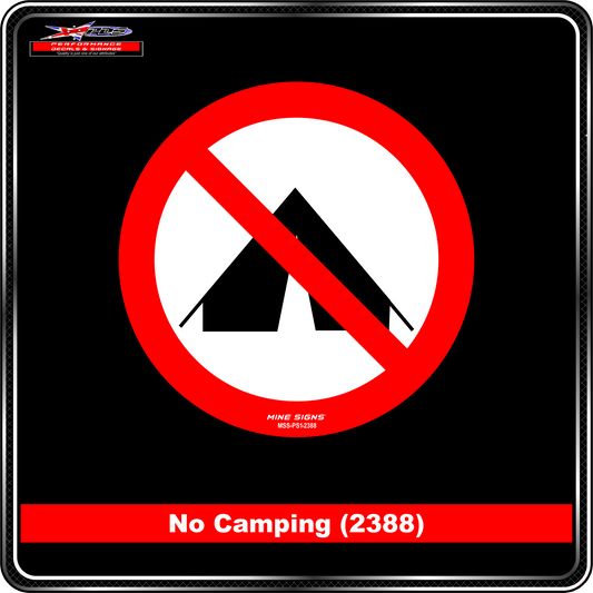No Camping (Pictogram 2388) Sign / Sticker