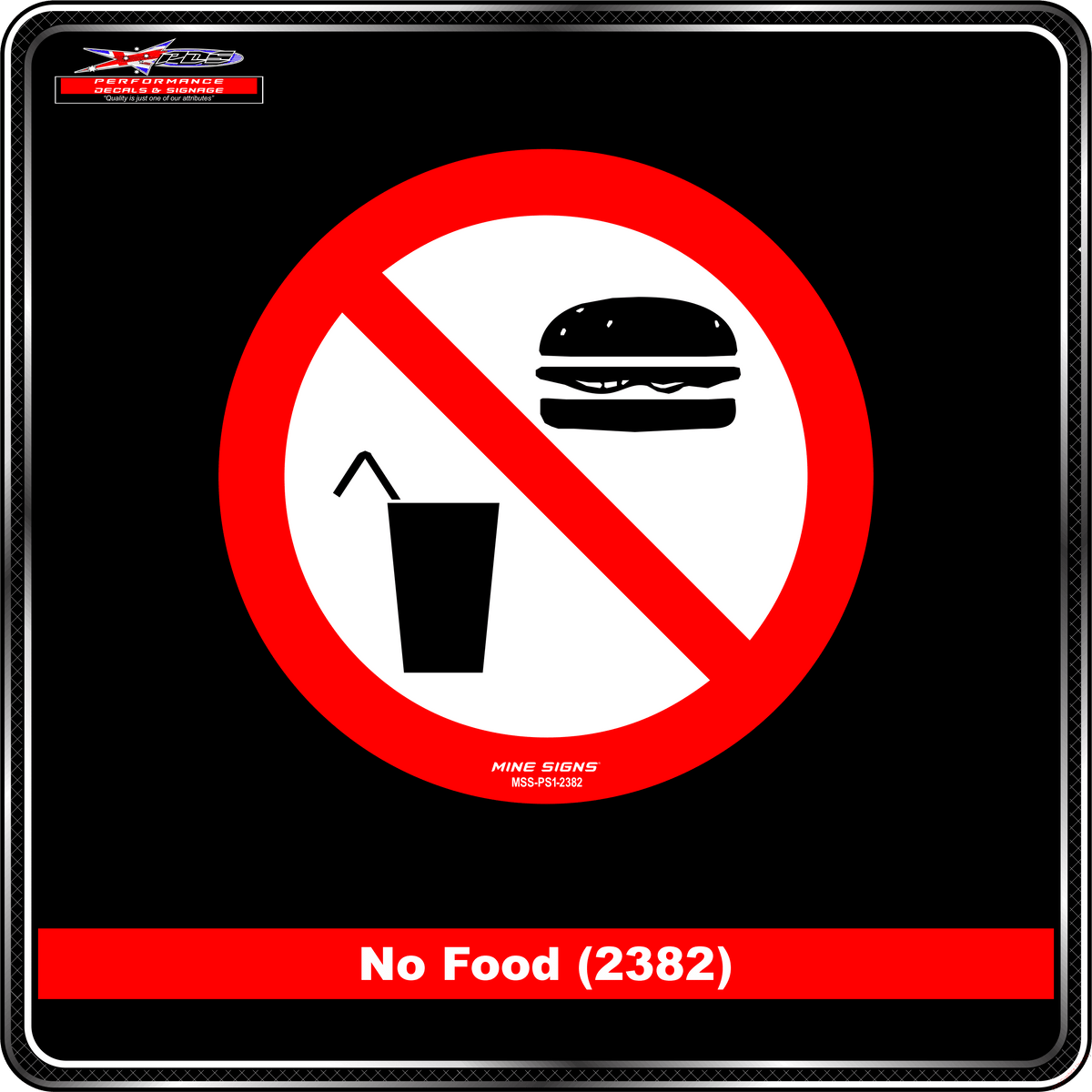 No Food (Pictogram 2382) Sign / Sticker