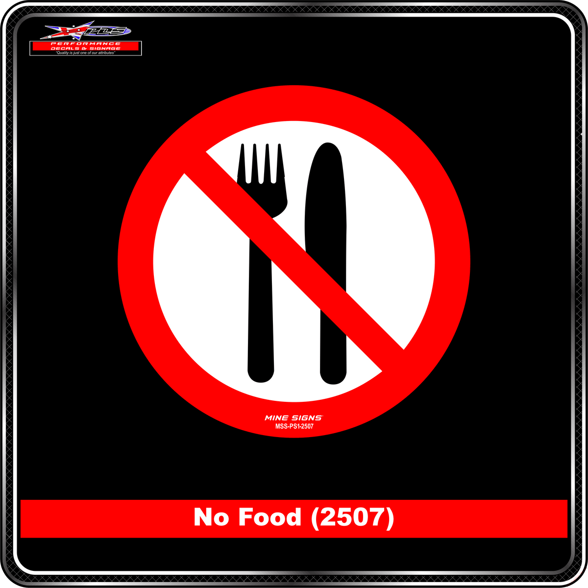 No Eating (Pictogram 2507) Safety Signs