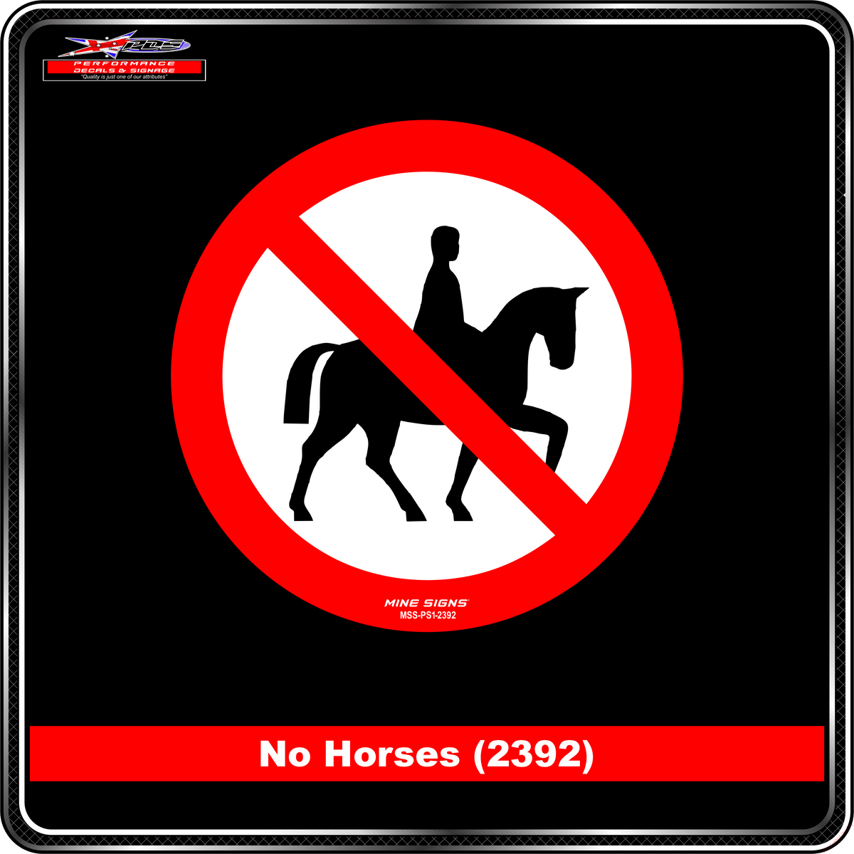 No Horses (Pictogram 2392) Sign / Sticker