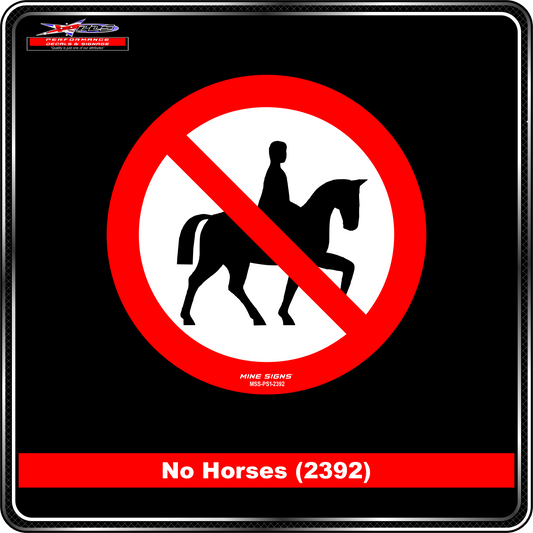 No Horses (Pictogram 2392) Sign / Sticker