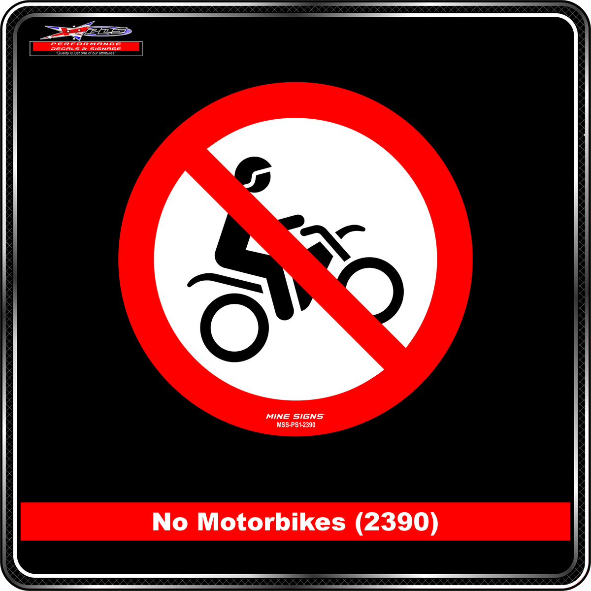 No Motorbikes (Pictogram 2390) Sign / Sticker