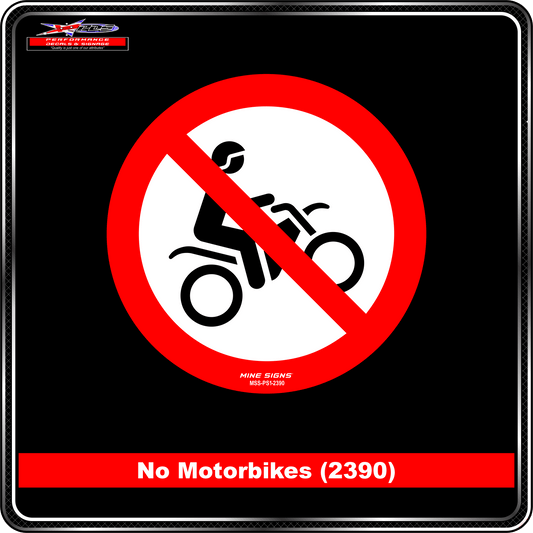 No Motorbikes (Pictogram 2390) Sign / Sticker
