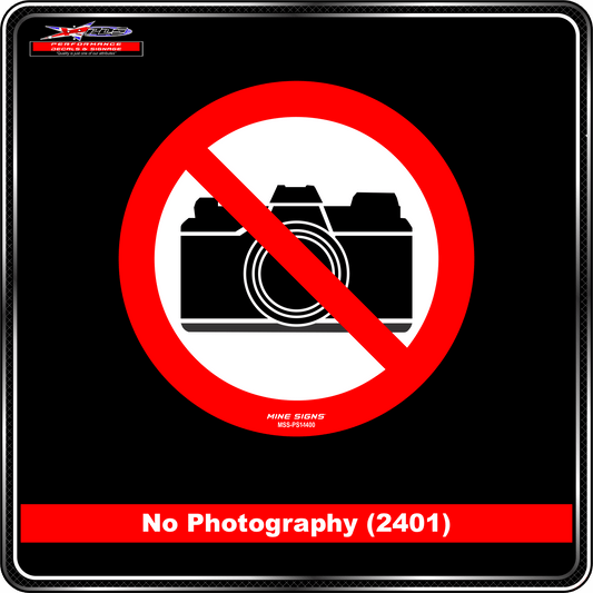 No Photography / No Cameras (Pictogram 2401)