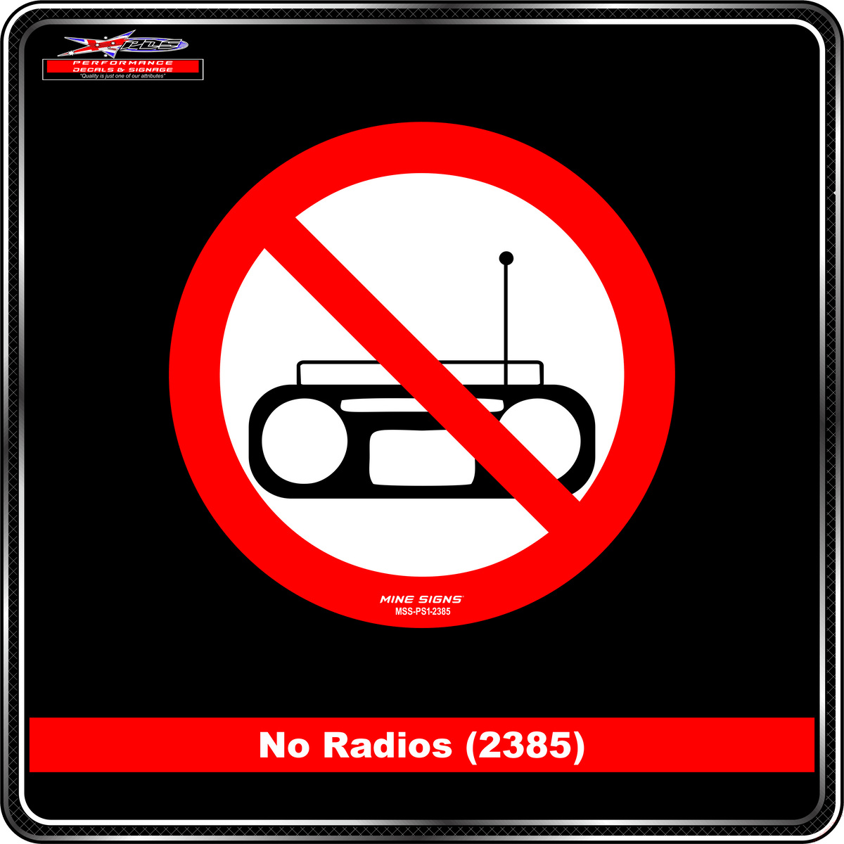 No Radios (Pictogram 2385) Sign / Sticker