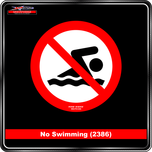 No Swimming (Pictogram 2386) Sign / Sticker
