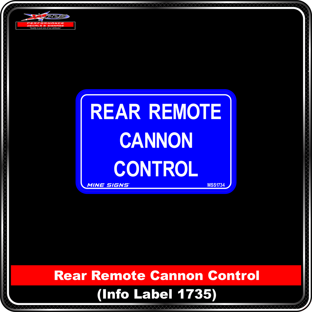 Rear Remote Cannon Control (Info Label 1735) 80 x 125 mm