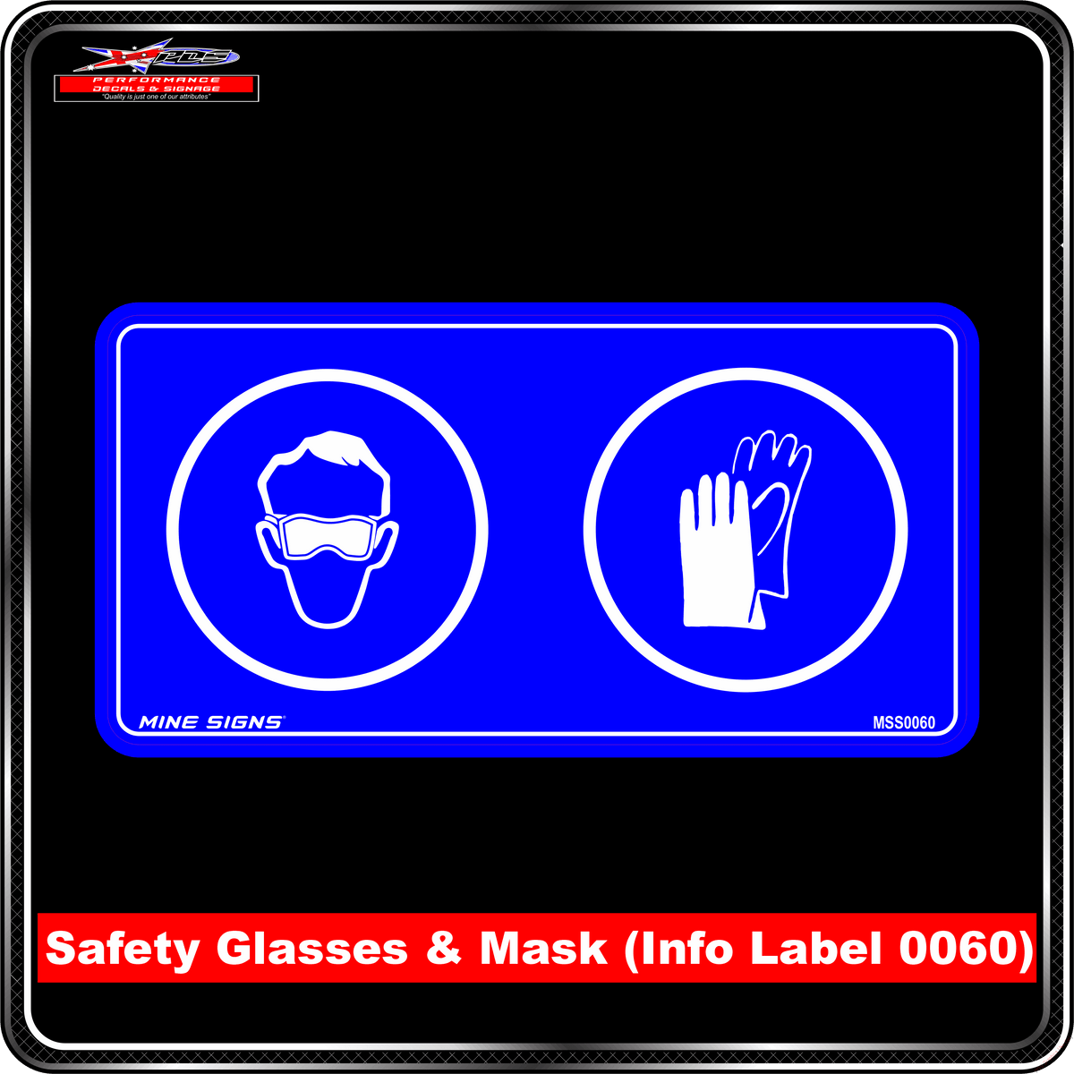 PPE IMAGES: Safety Glasses & Gloves (Info Label 0060) 100 x 200 mm