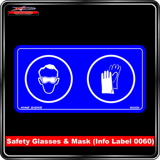 PPE IMAGES: Safety Glasses & Gloves (Info Label 0060) 100 x 200 mm