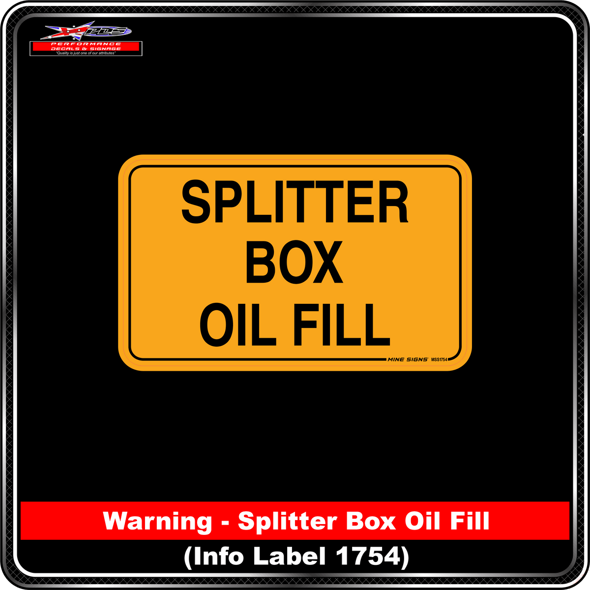Splitter Box Oil Fill (Info Label 1754)