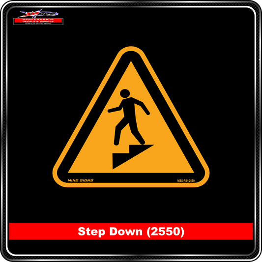 Step Down (Pictogram 2550) Warning Sign