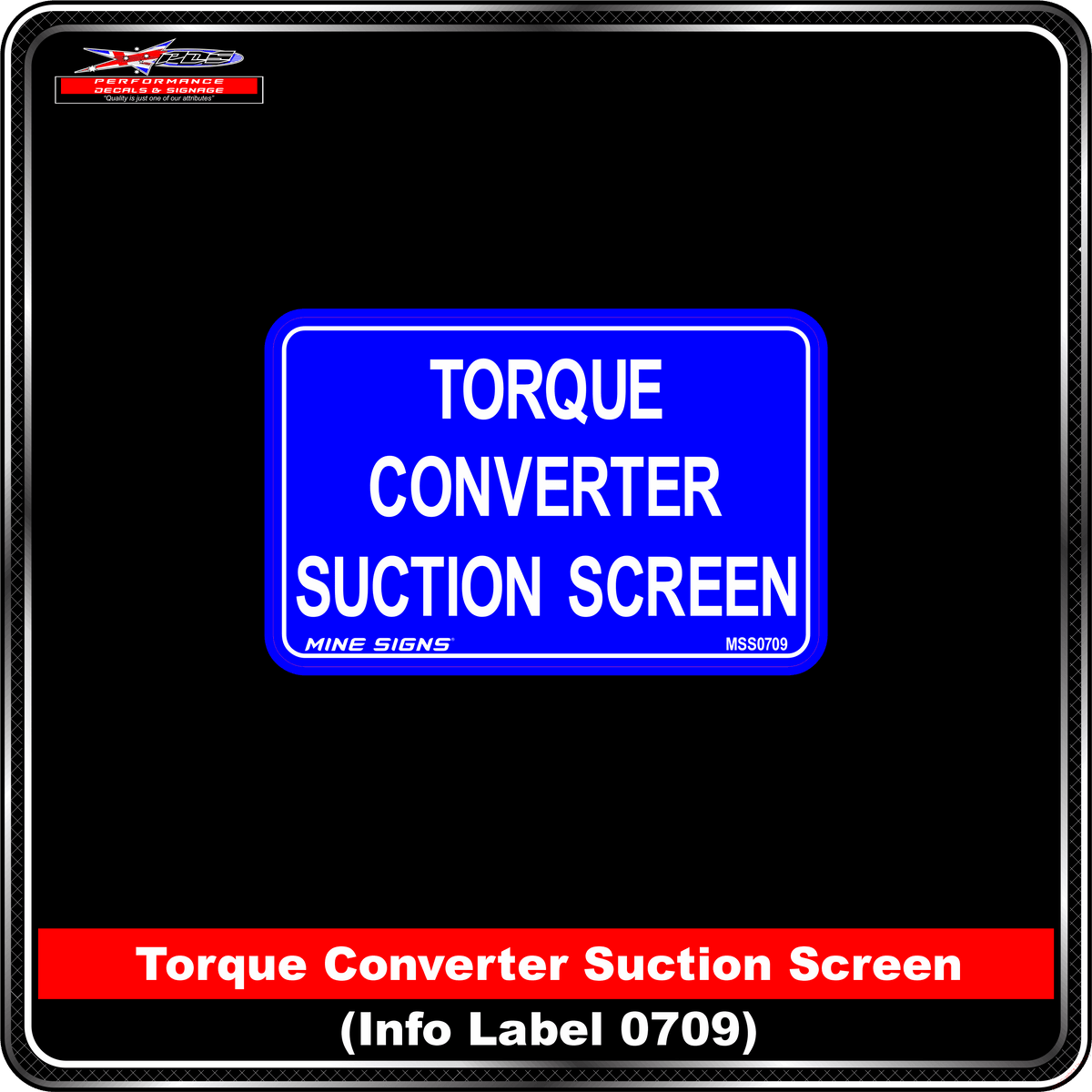 Torque Converter Suction Screen (Info Label 0709) 80 x 125 mm