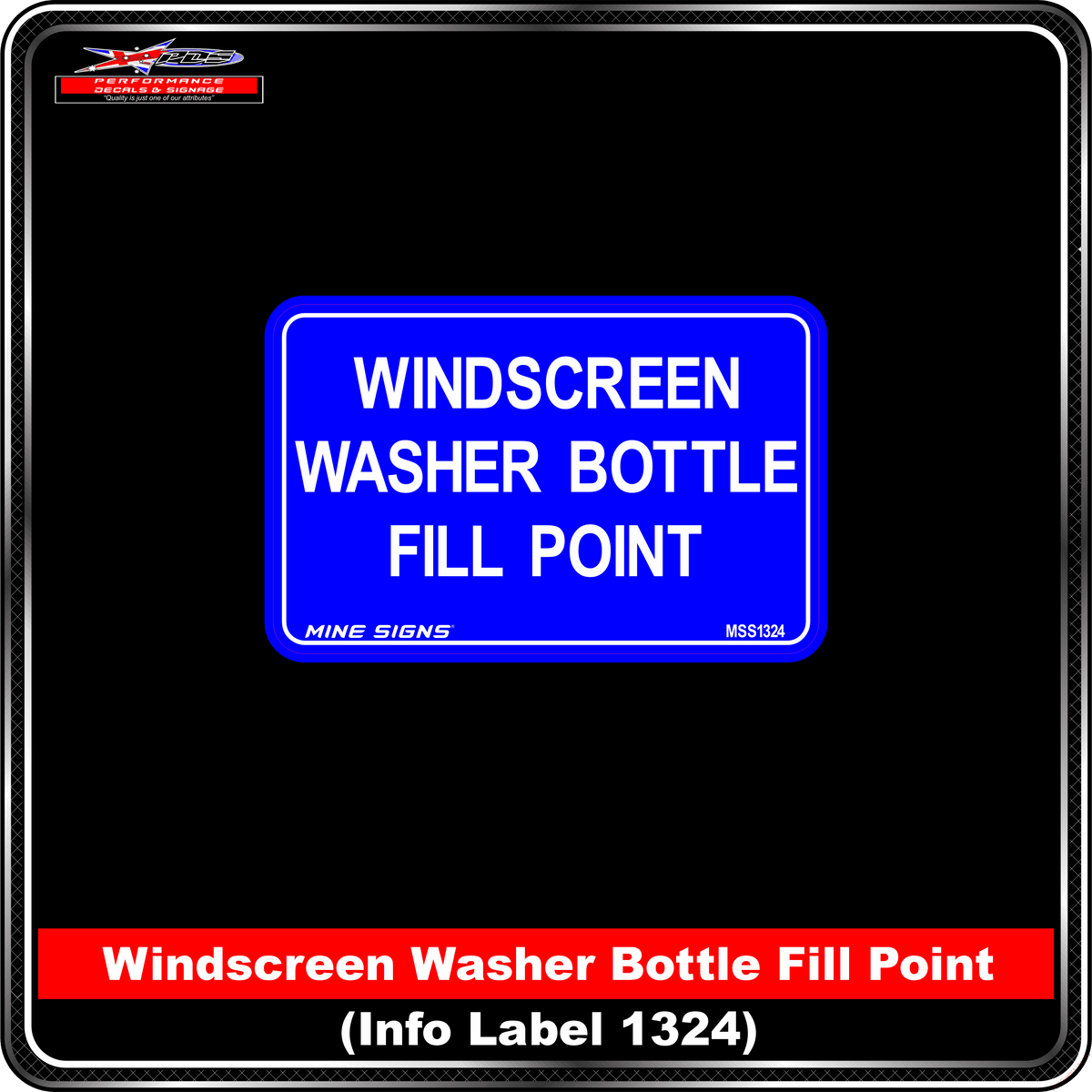Windscreen Washer Bottle Fill Point (Info Label 1324) 80 x 125 mm