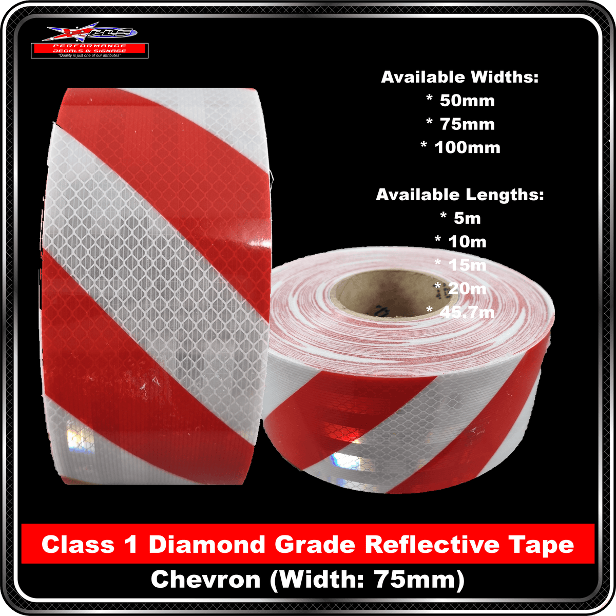 3M Red/White Chevron Reflective Tape Left - Class 1 (3930 Series)