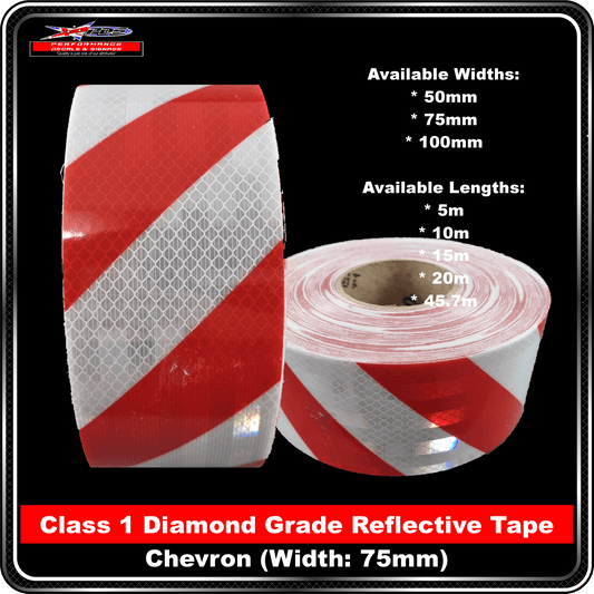3M Red/White Class1 Chevron Reflective Tape (3930 Series) - Right