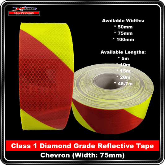 3M Yellow/Red Class1 Chevron Reflective Tape - LEFT
