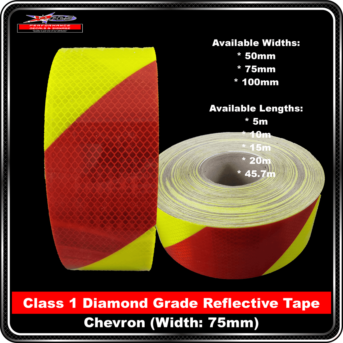 3M Yellow/Red Class1 Chevron Reflective Tape - RIGHT