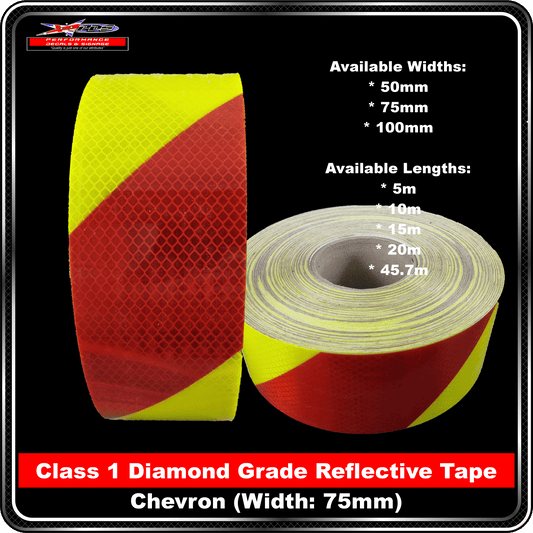 3M Yellow/Red Class1 Chevron Reflective Tape - RIGHT
