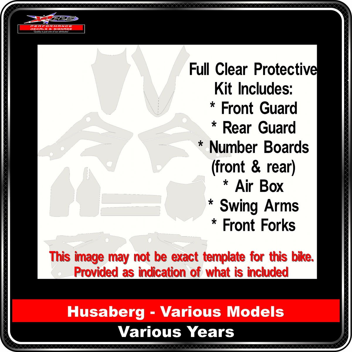 Motorbike Clear Protective Decals Husaberg