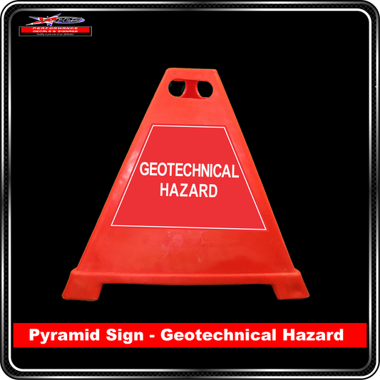 Pyramid Signs - Geotechnical Hazard - Label to Suit Pyramids