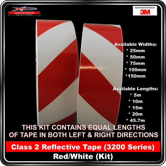 3M Red/White Class 2 Reflective Tape - KIT