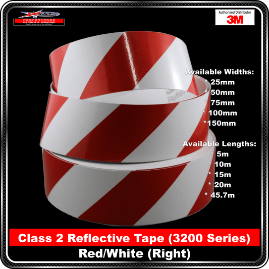 3M Red/White Class 2 RIGHT Reflective Tape
