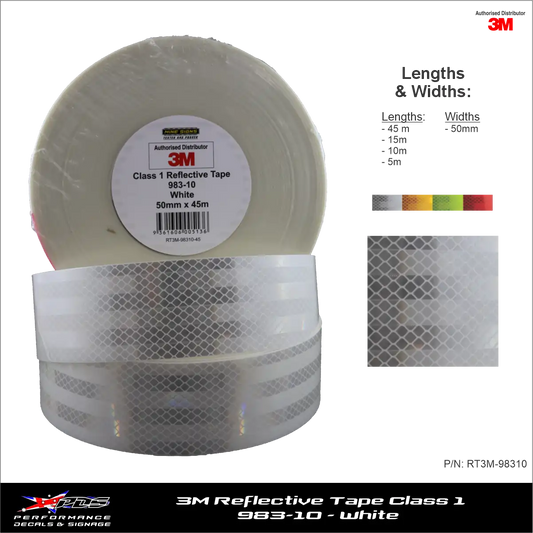 3M White (983-10) Diamond Grade Class 1 Reflective Tape