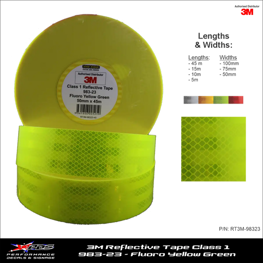 3M Fluoro Yellow Green (983-23) Diamond Grade Class 1 Reflective Tape