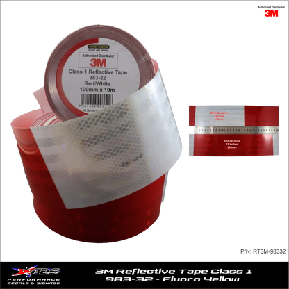 3M Red/White (983-32) Diamond Grade Class 1 Reflective Tape
