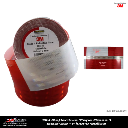 3M Red/White (983-32) Diamond Grade Class 1 Reflective Tape
